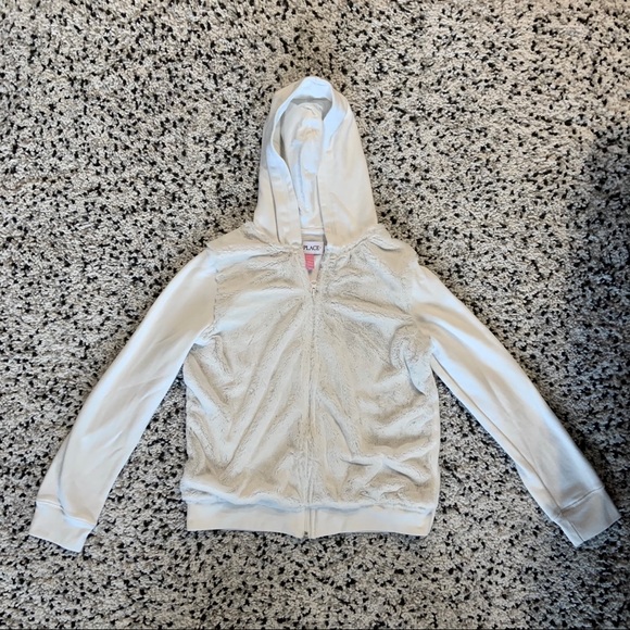 Girls' Full-Zip Sweatshirt with Faux Fur - Picture 2 of 5